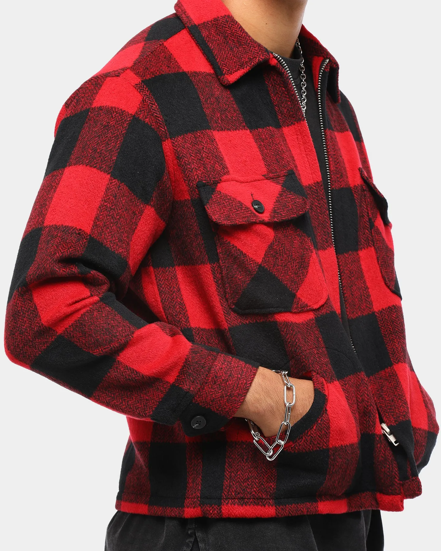 ENES Men's Contraband Tartan Jacket Red/Black