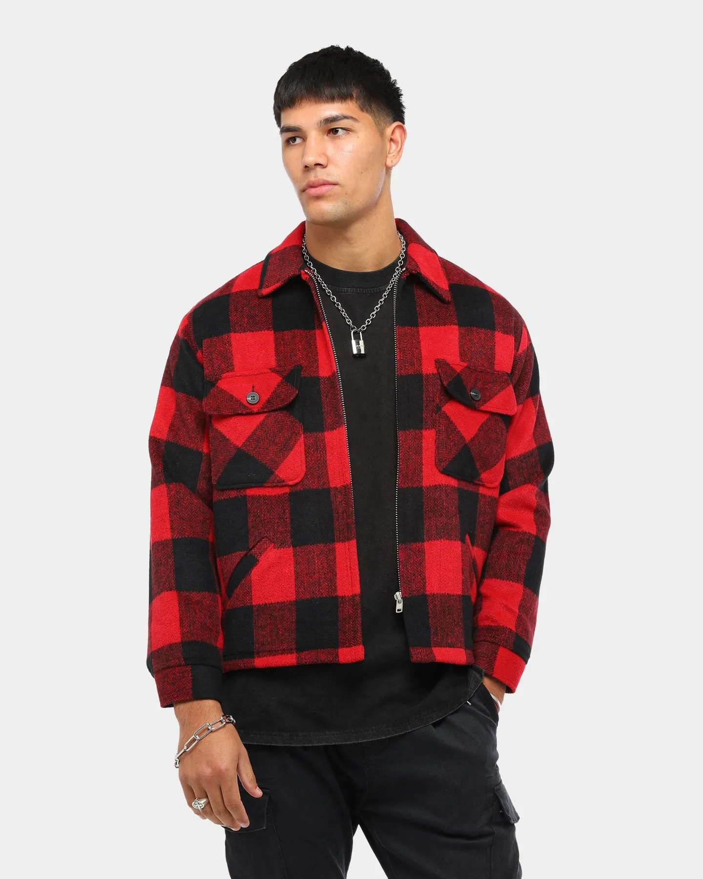 ENES Men's Contraband Tartan Jacket Red/Black