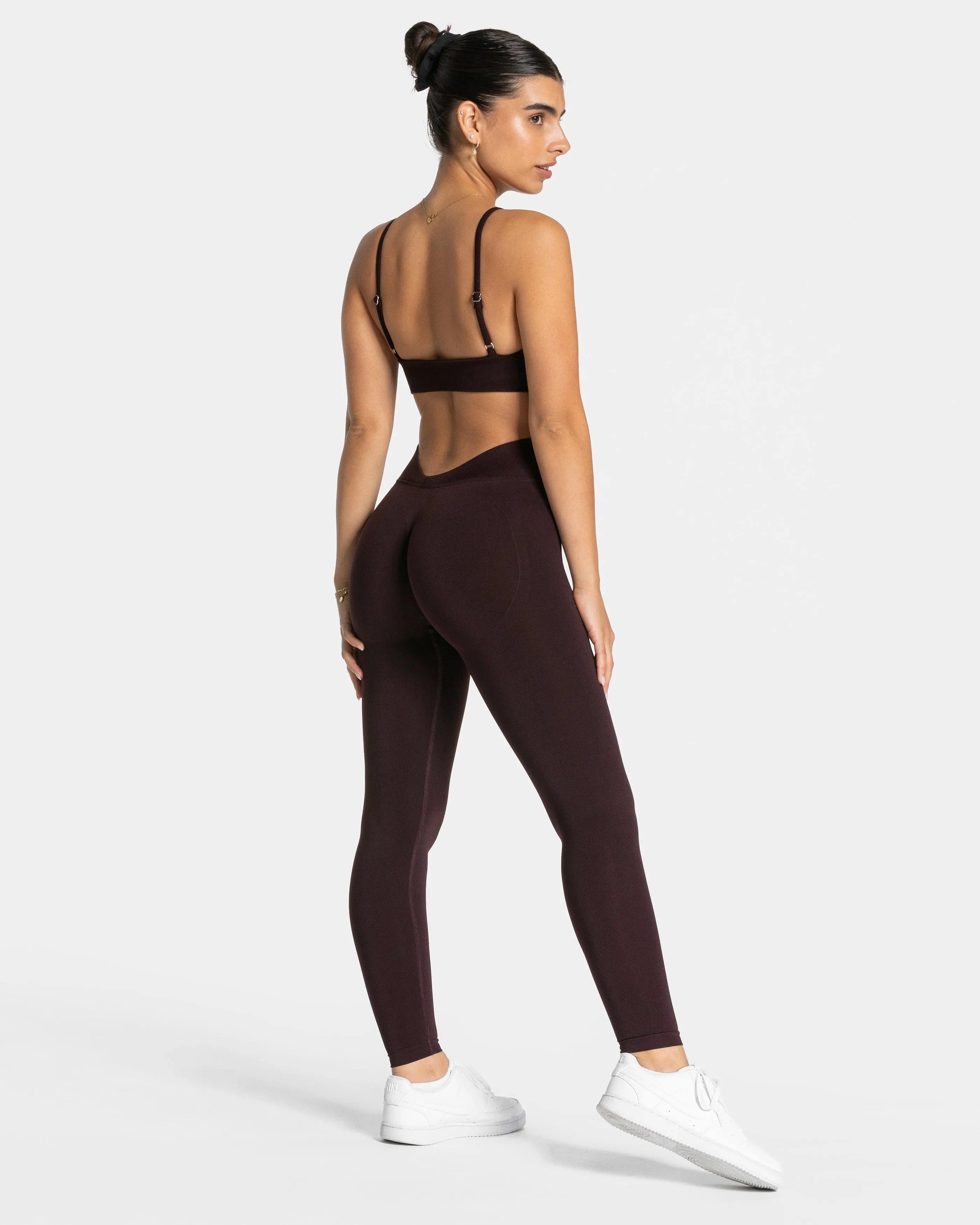 Essence V-Back Covert Scrunch Leggings "Merlot"