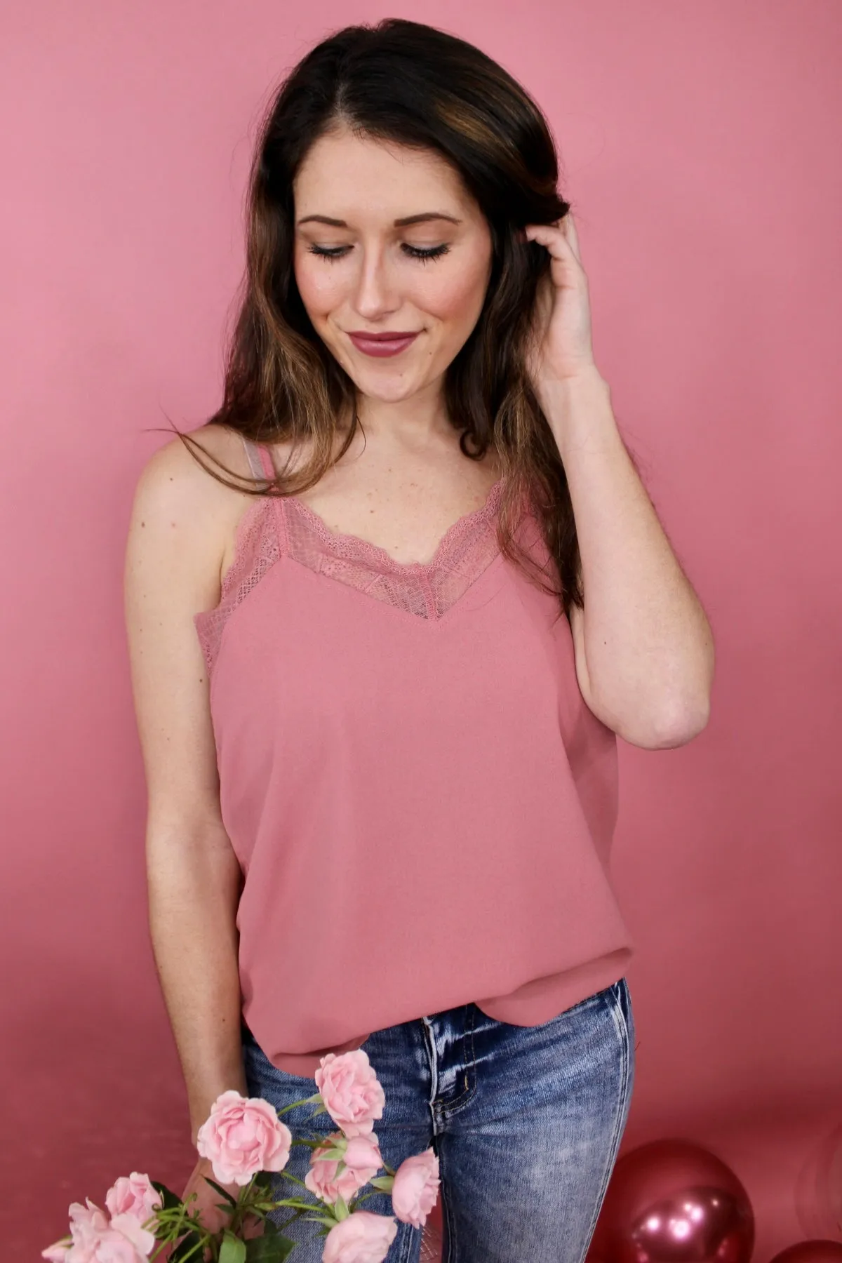 Feeling Loved Lace Cami | Mauve