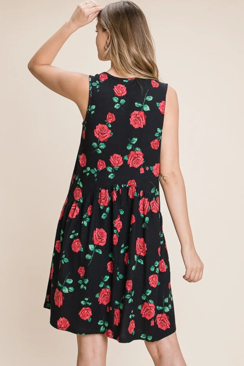 Floral Ruched Tank Dress