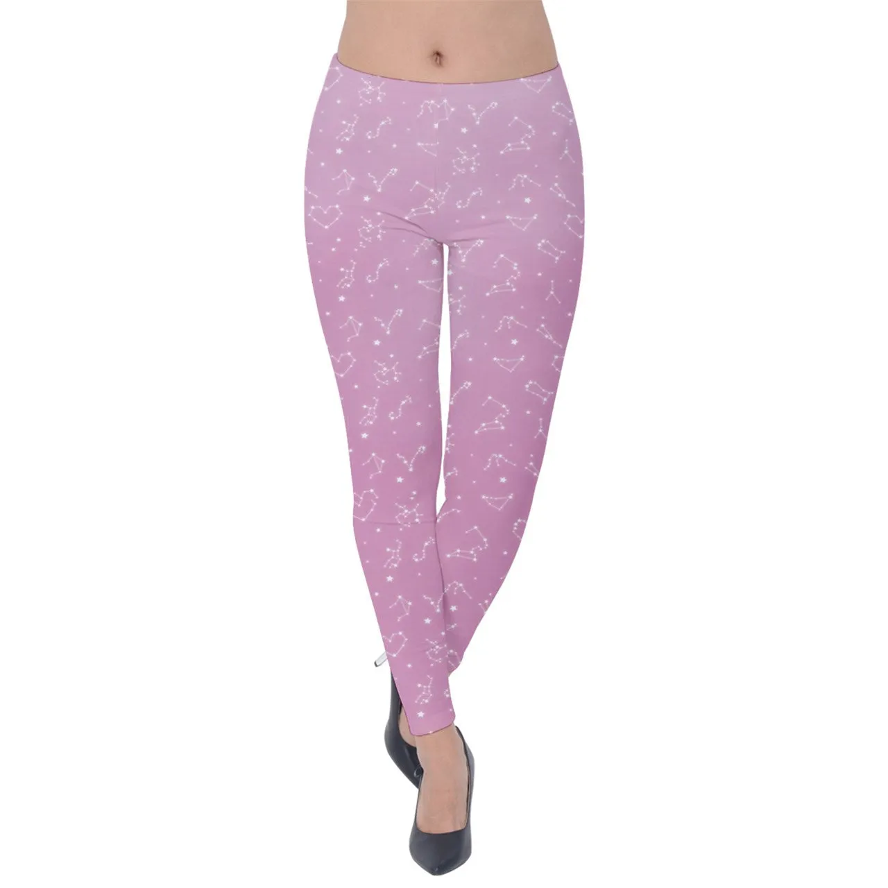 Fluffy Constellation Pink Velvet Leggings