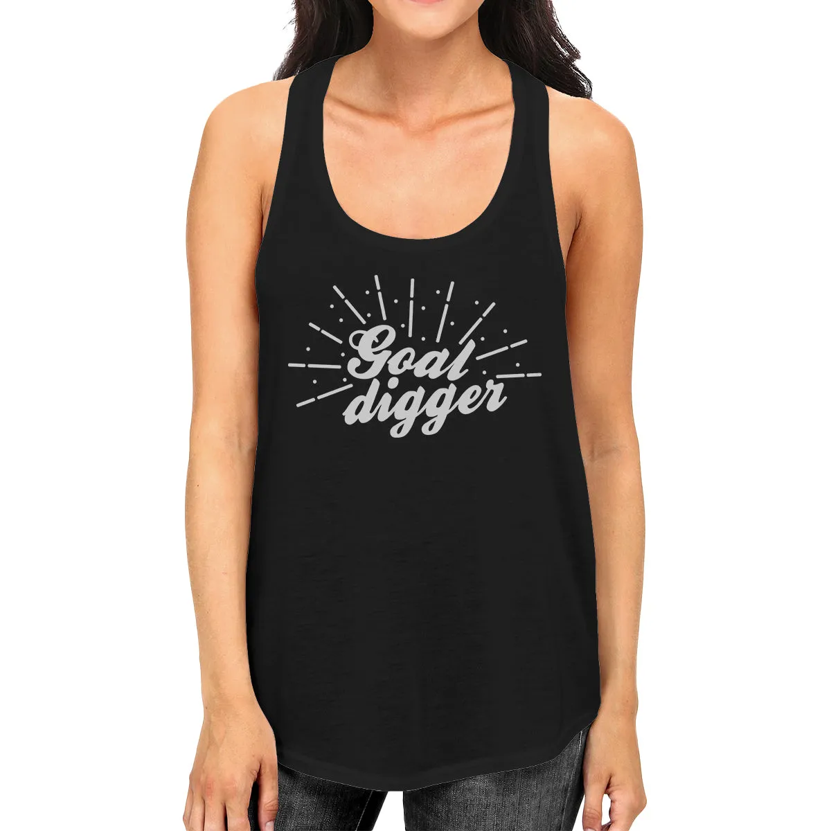 Goal Digger Womens Cute Racerback Tank Top Funny Gym Gift Tanks