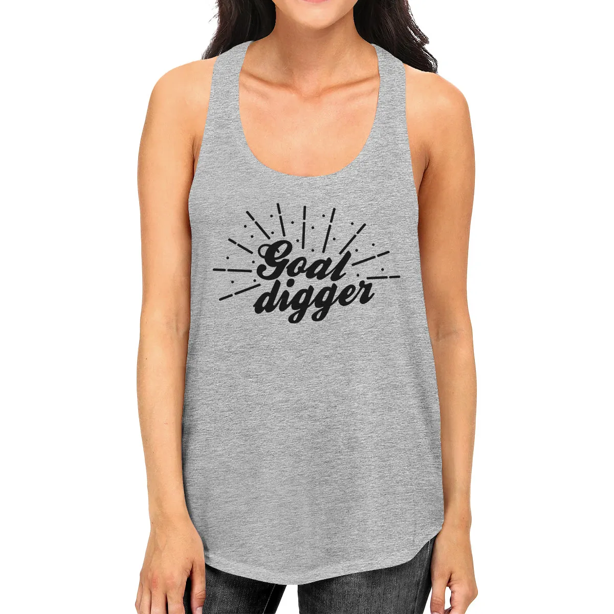 Goal Digger Womens Cute Racerback Tank Top Funny Gym Gift Tanks