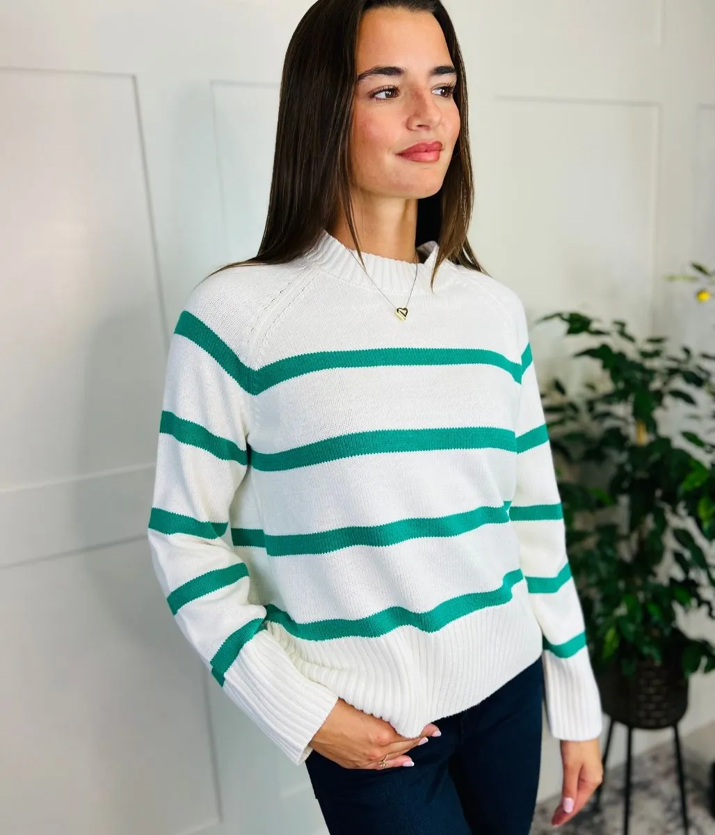 Green Classic Striped Jumper