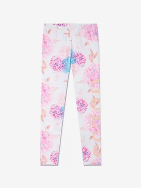 Guess Girls Floral Leggings in White