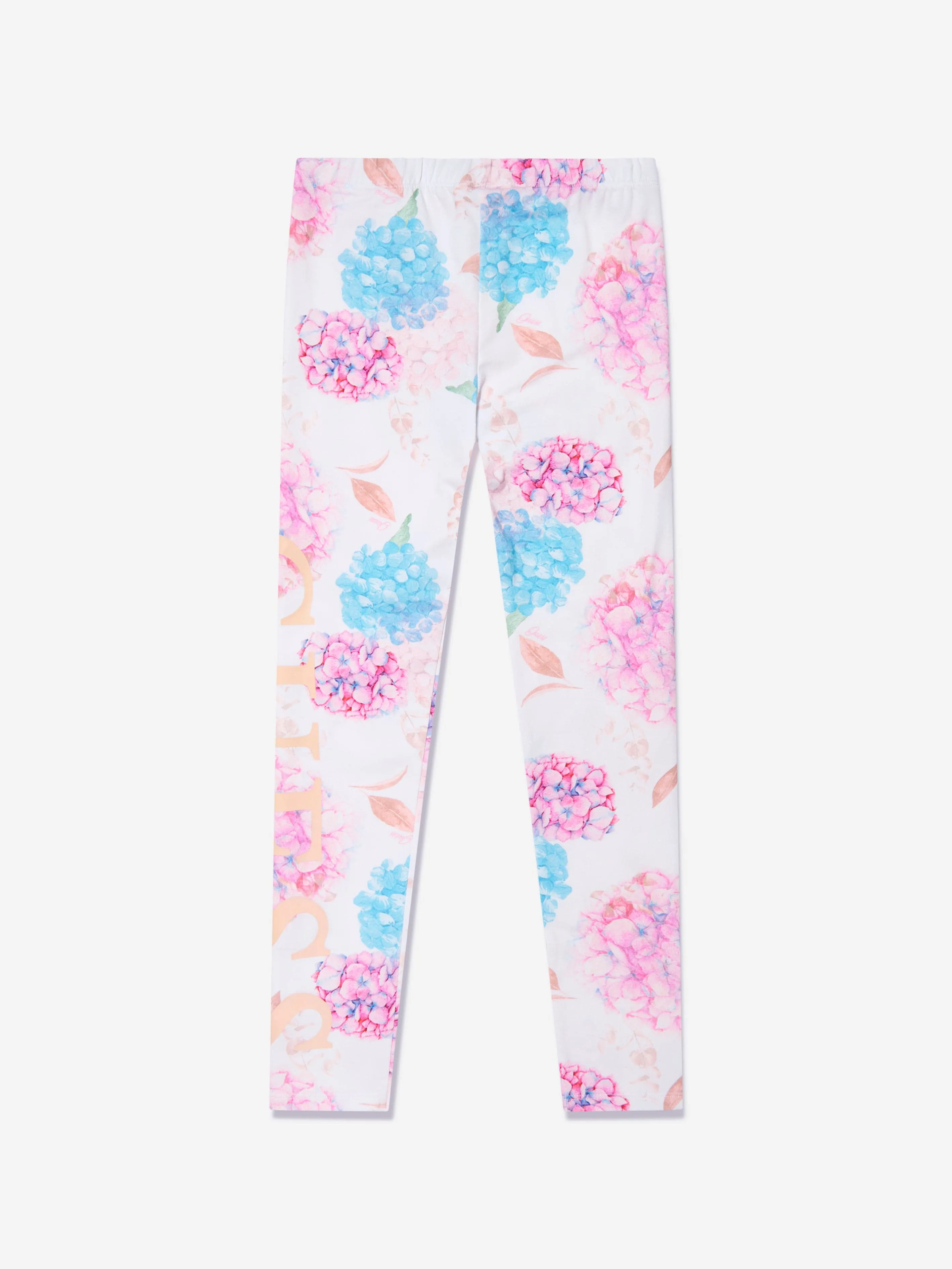 Guess Girls Floral Leggings in White