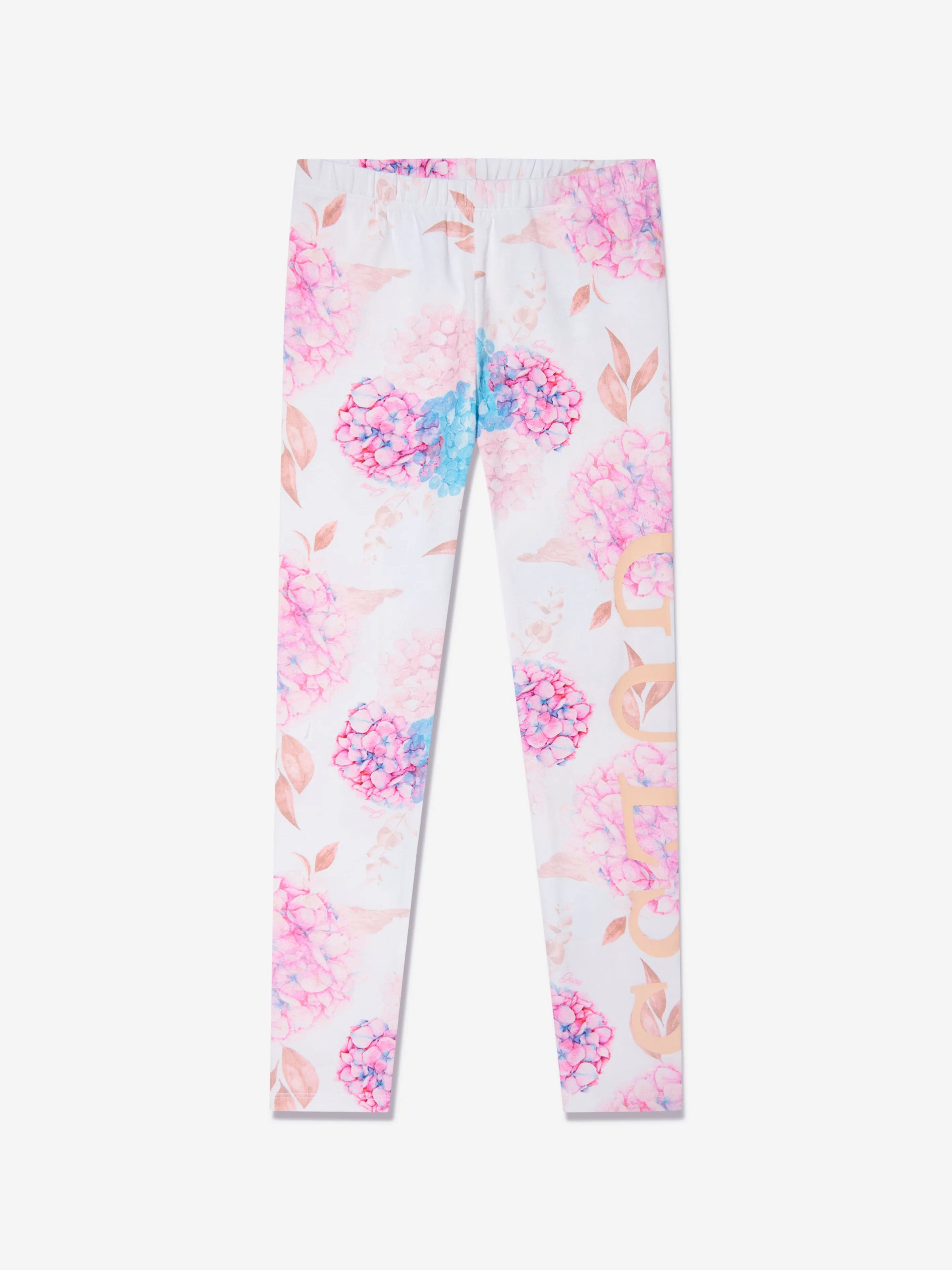 Guess Girls Floral Leggings in White