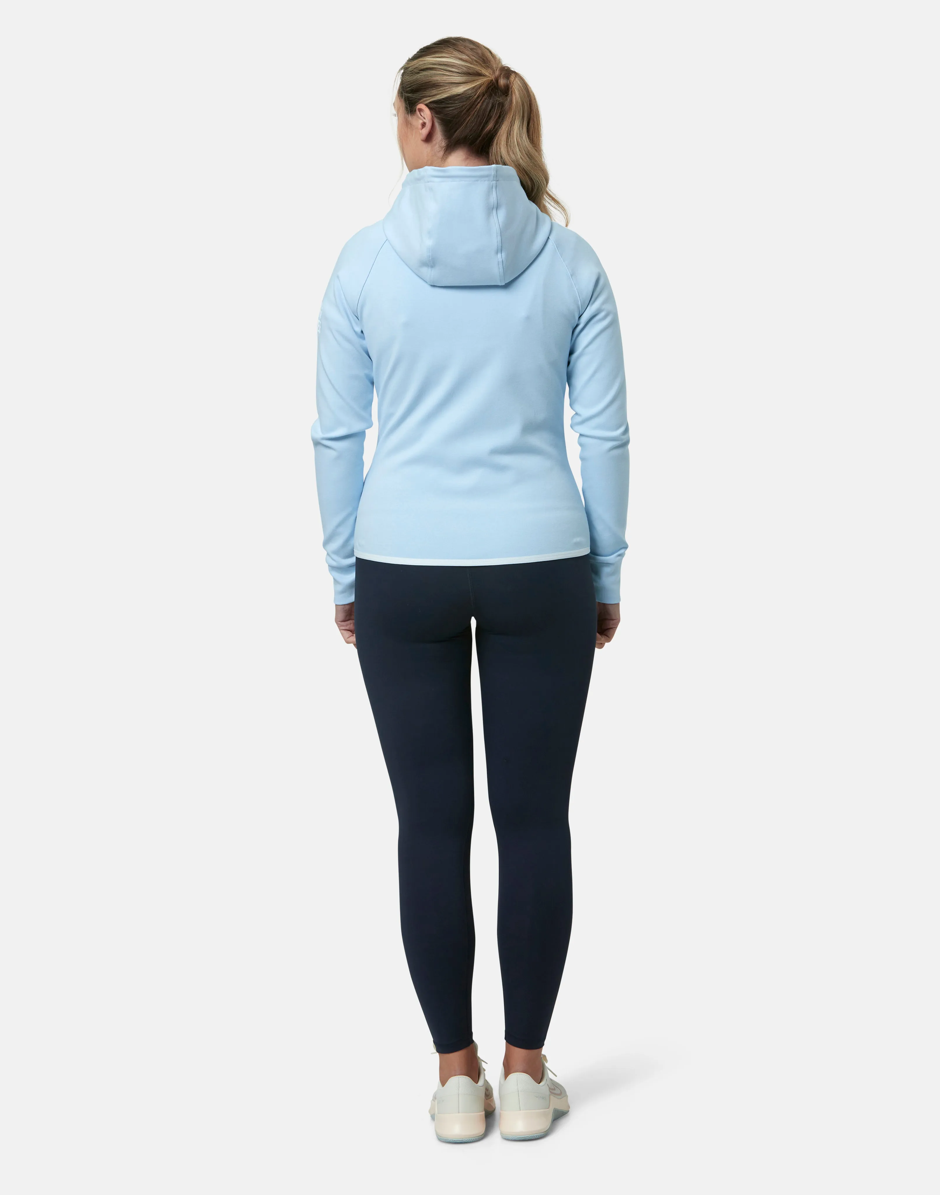 Gym Coffee Chill Zip Hoodie (Womens) - Baby Blue