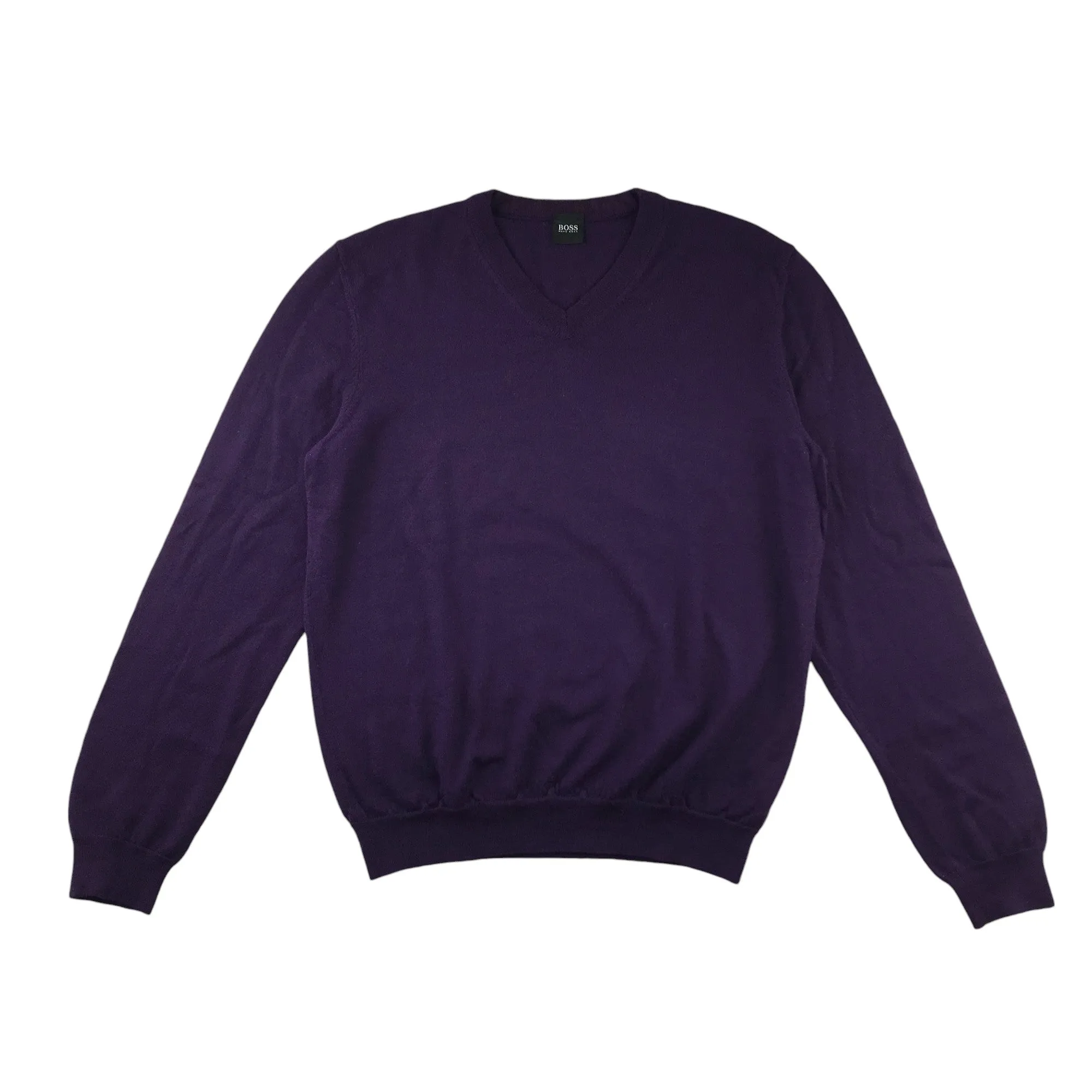 Hugo Boss jumper adult size L purple V-neck wool