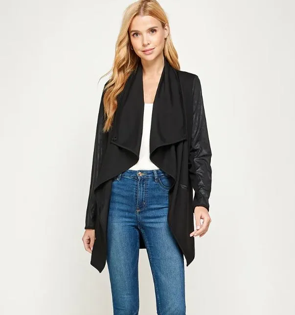 Jersey Knit Drape Jacket