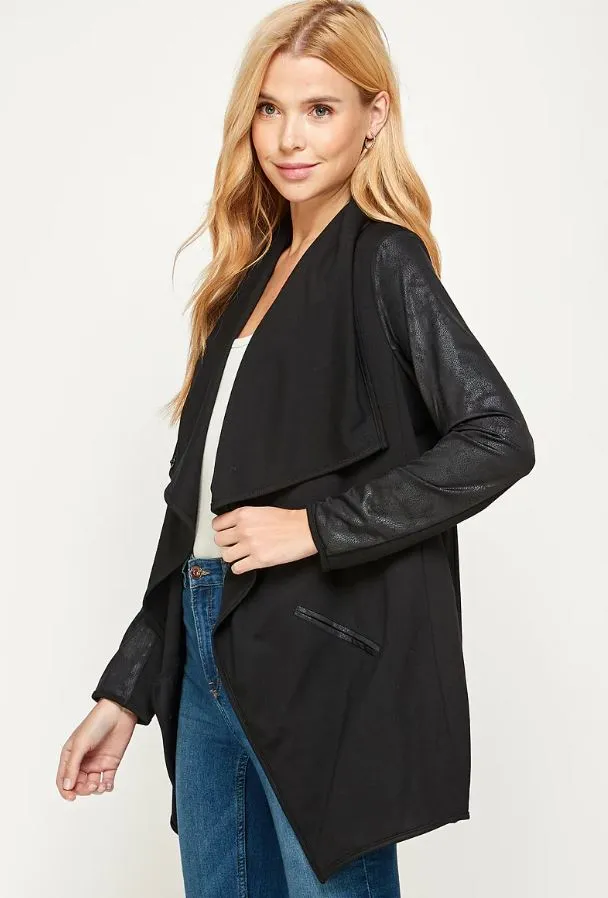 Jersey Knit Drape Jacket