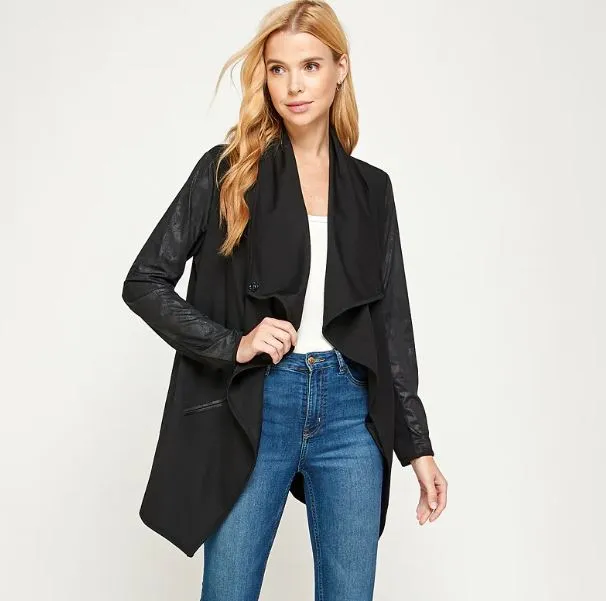 Jersey Knit Drape Jacket