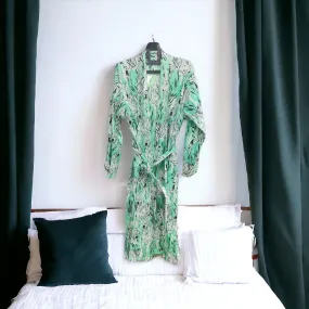 Kimono Bath Robes/ Night Suit - Zebra Green