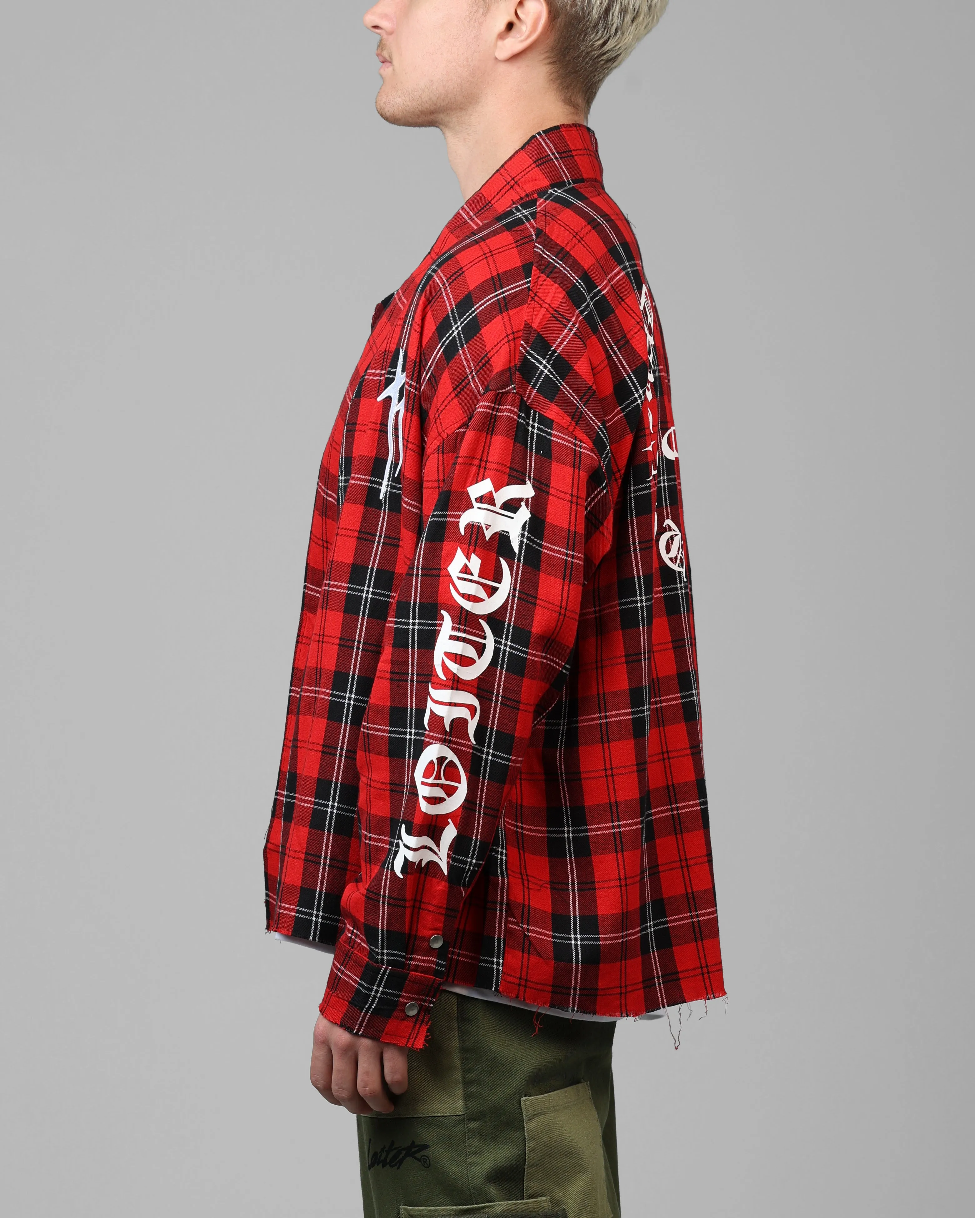 Loiter Kimono Flannel Red