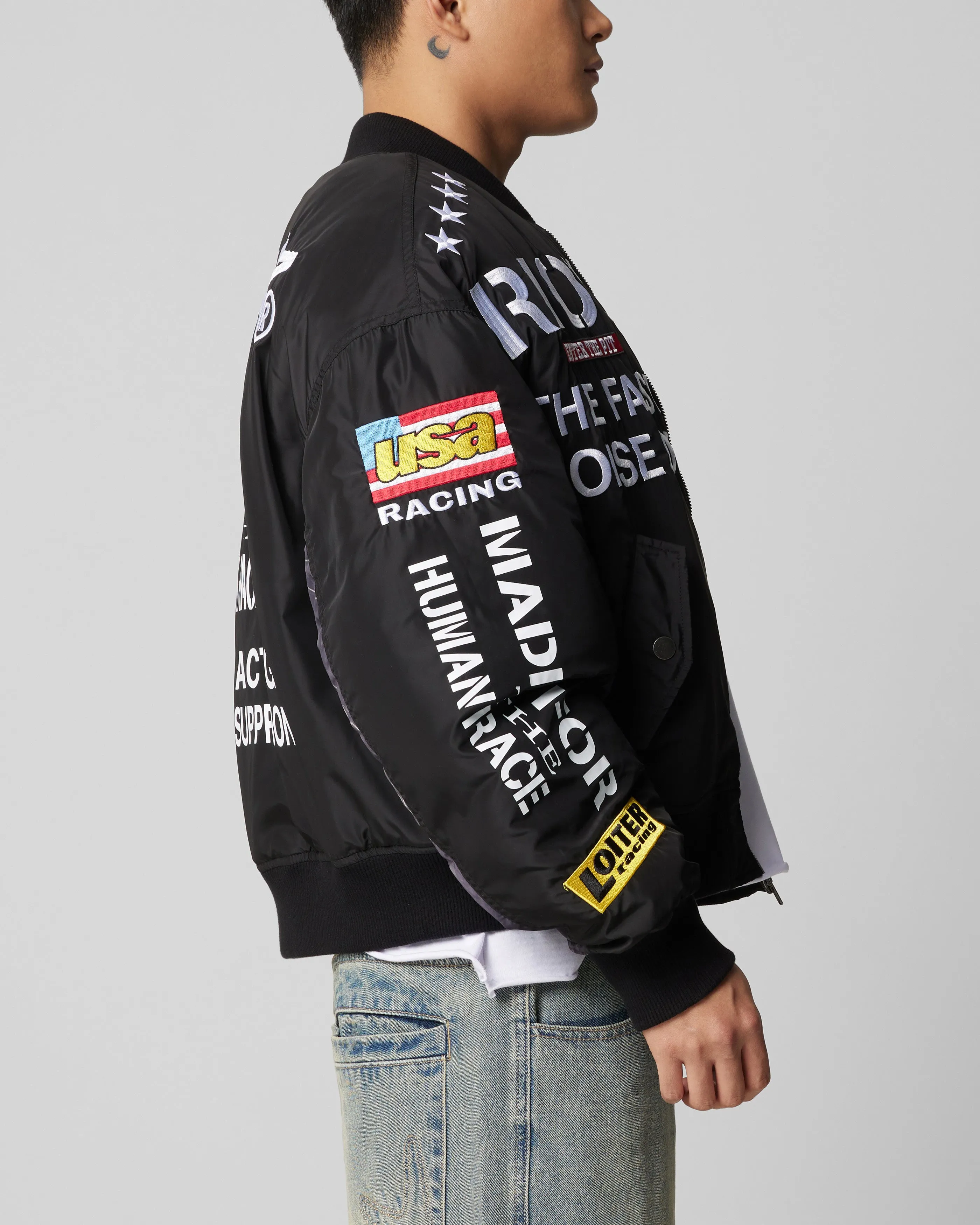 Loiter Riot Squad Bomber Jacket Black