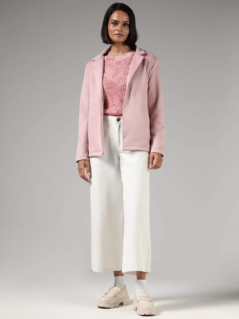 LOV Pastel Pink Tie-Up Suede Jacket