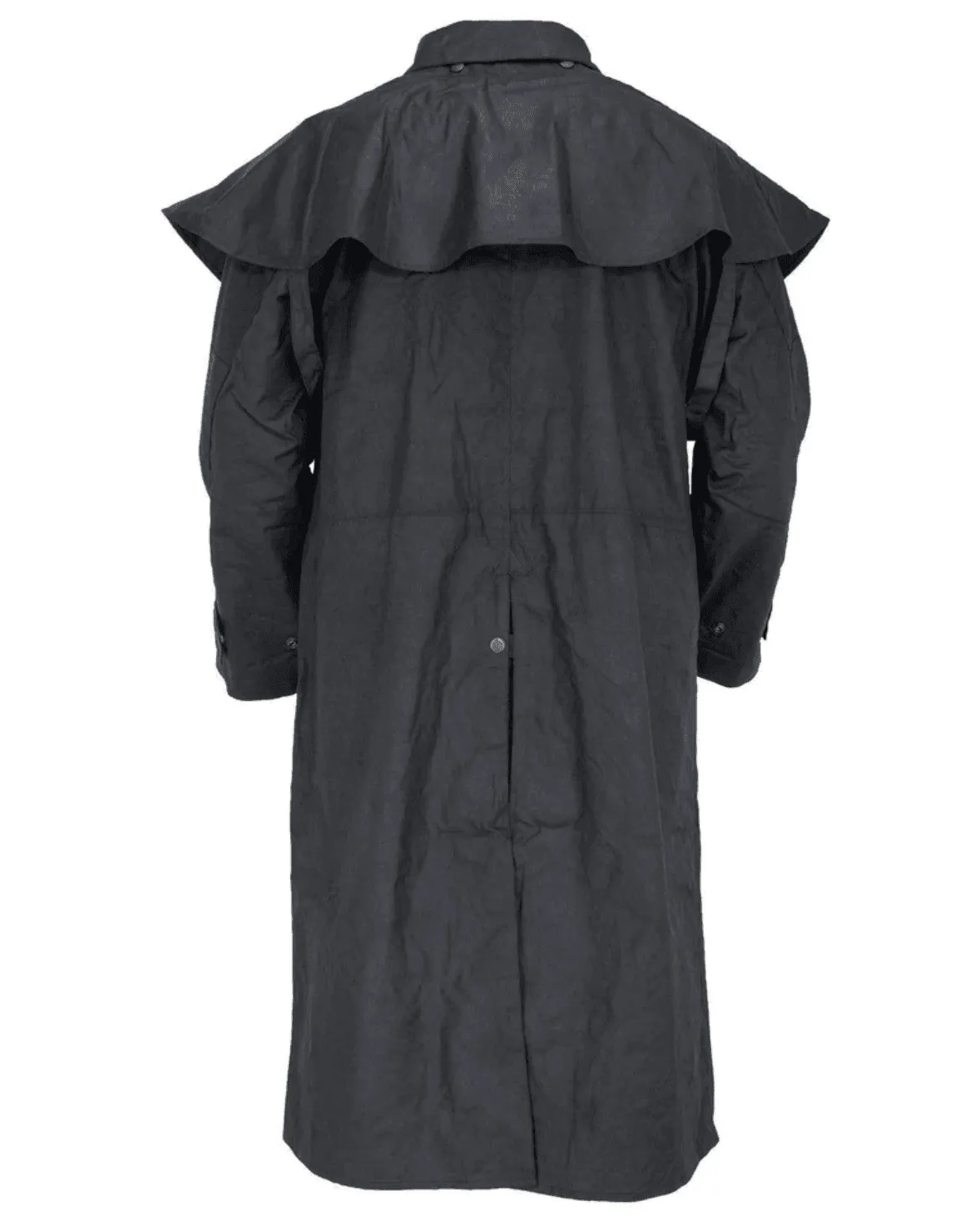 Low Rider Waterproof Detachable Cape Black Oilskin Duster 2042-BLK