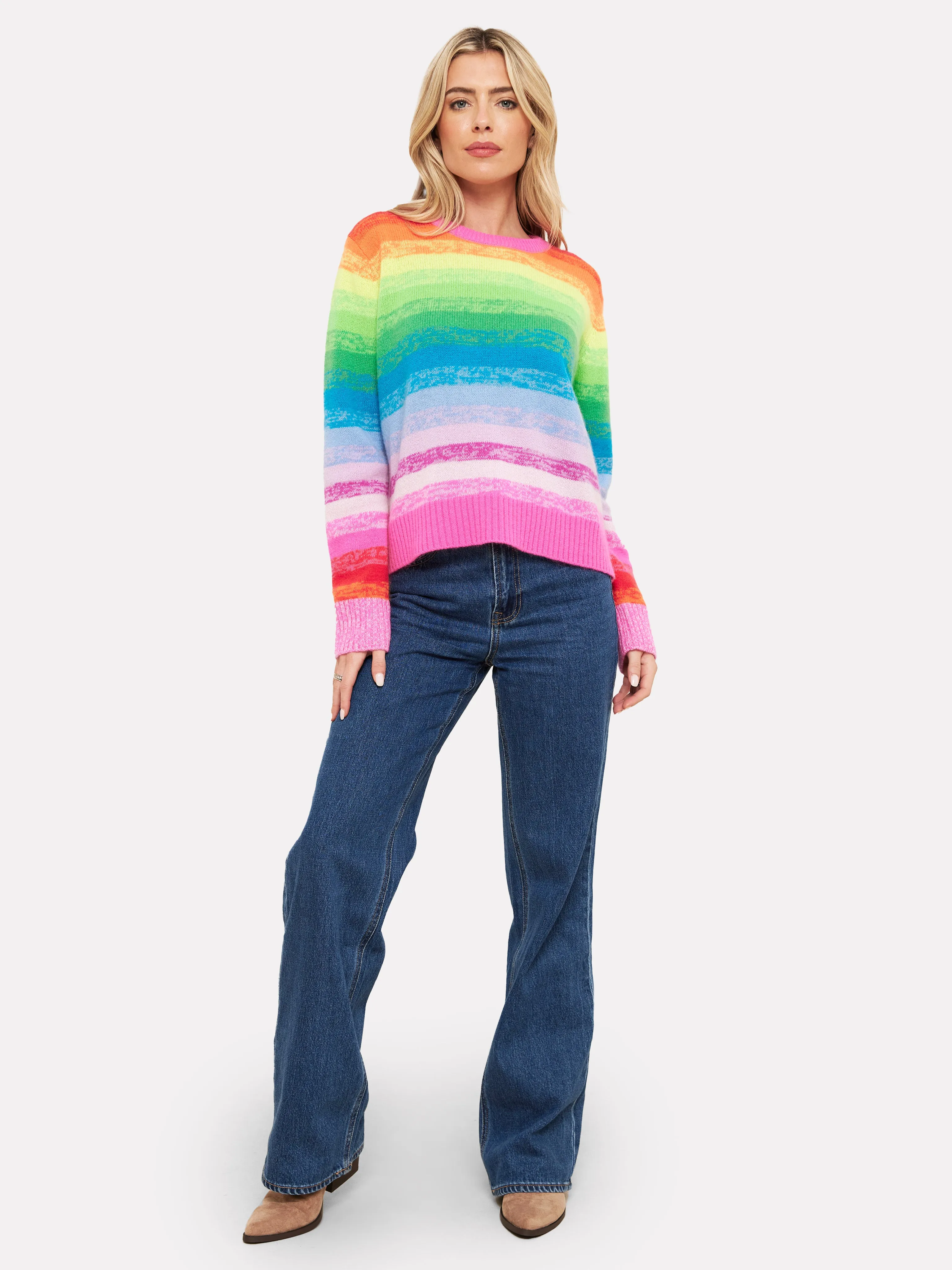 Maisie Stripe Cashmere Crew Neck