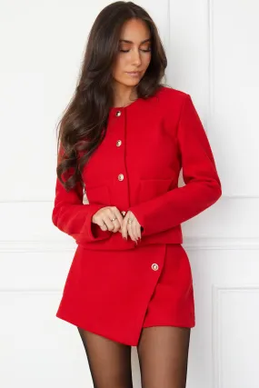 Marieanne Red Tweed Jacket