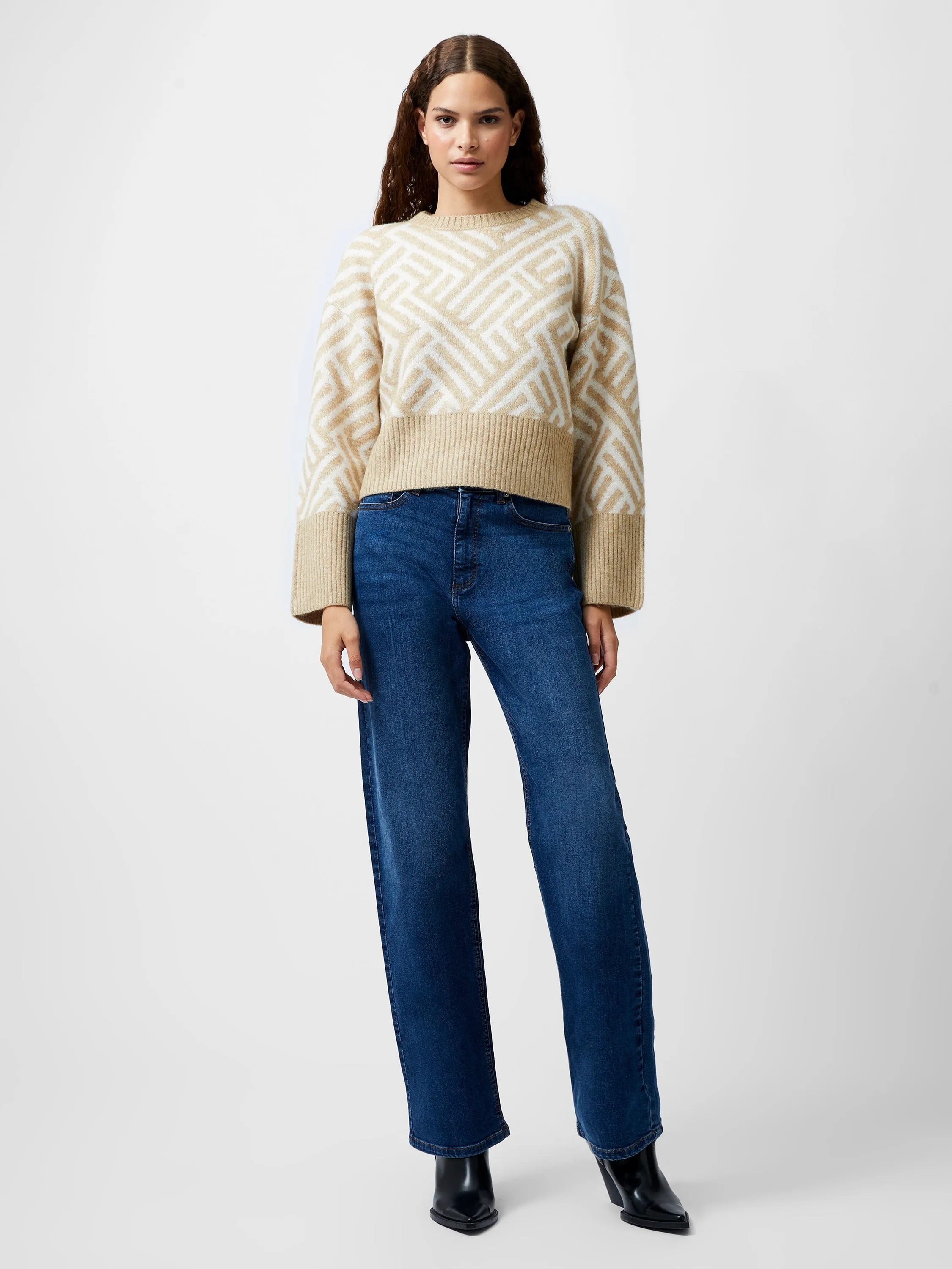 Martina Graphic Cropped Jumper