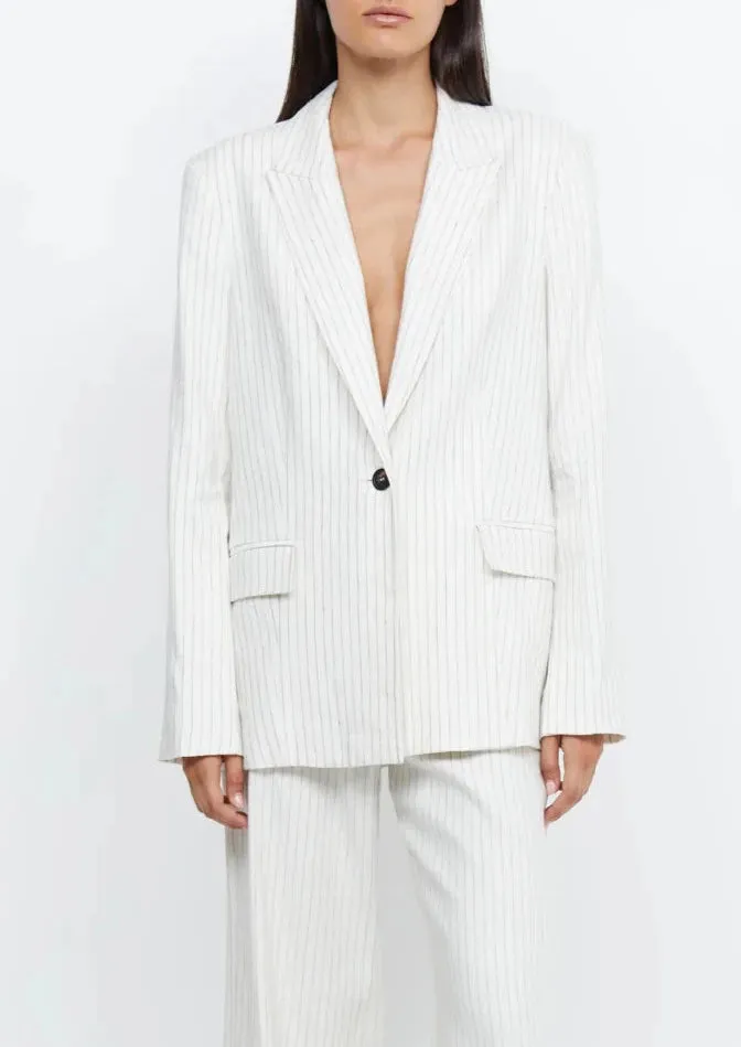 Maxine Jacket - Ivory Pinstripe