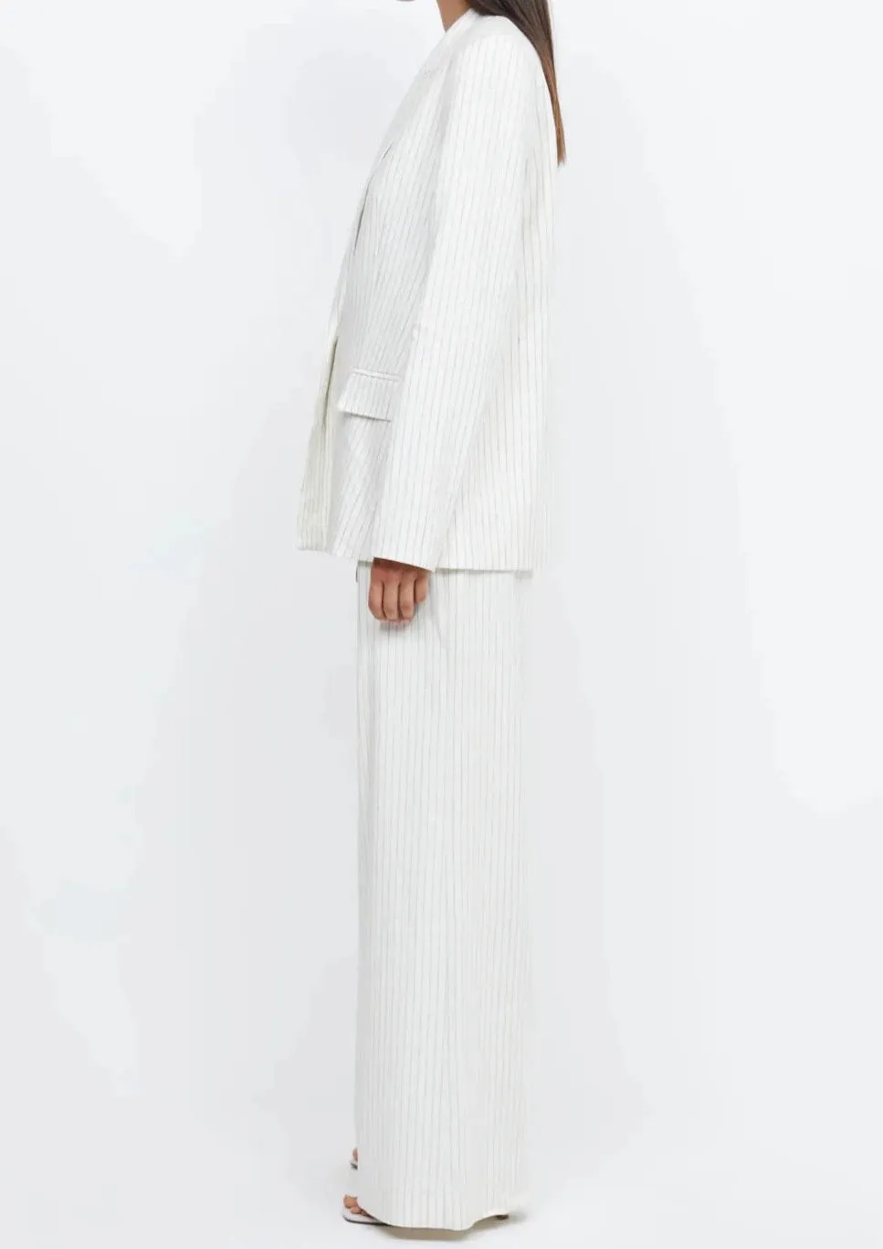 Maxine Jacket - Ivory Pinstripe