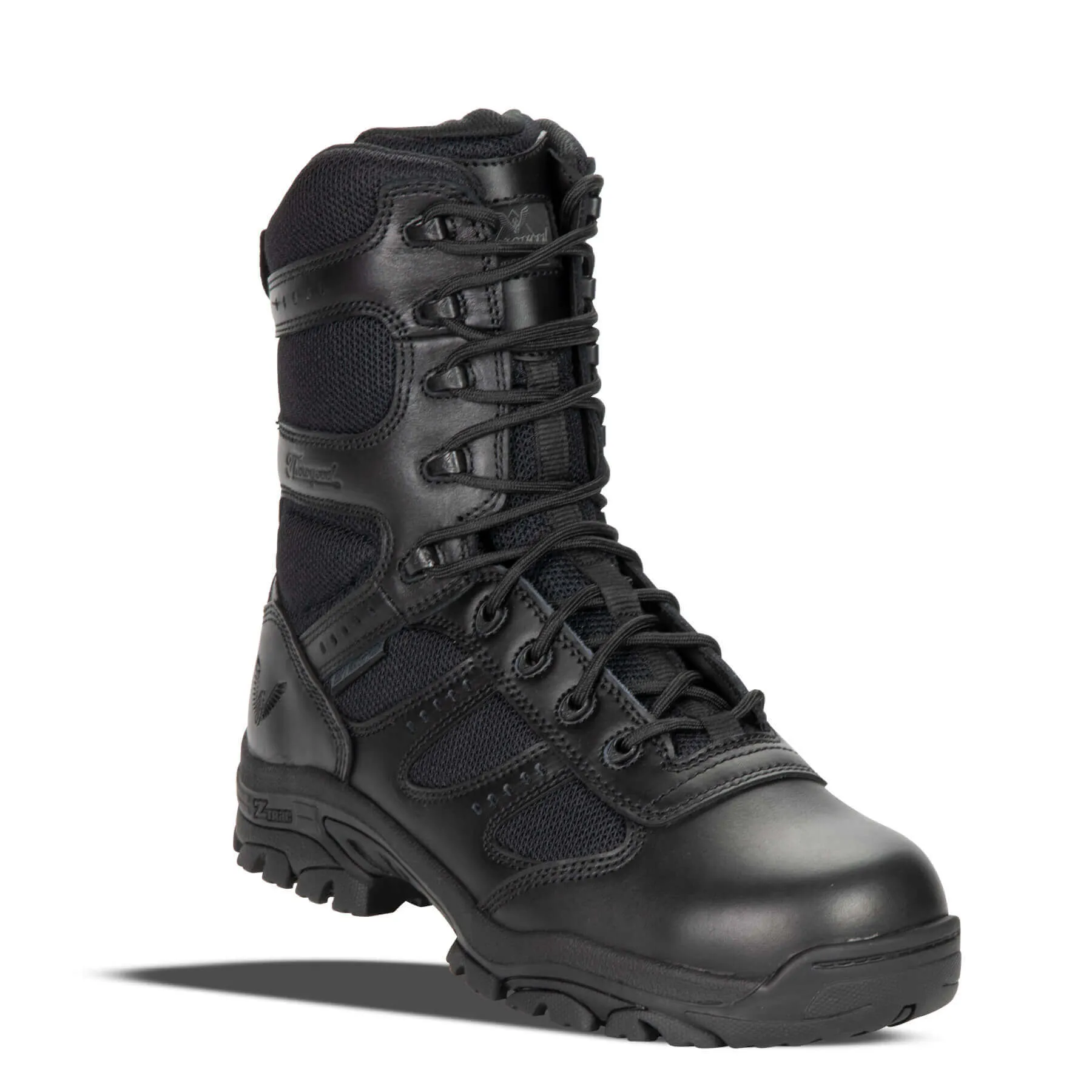 Men's 8" Thorogood Black, WP, EH, SR, Side-Zipper Composite Toe Boot