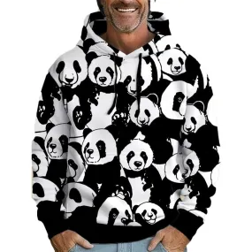 Men's Crew Neck Sweatshirt Panda Print Hooded Sweatshirt 32243839L