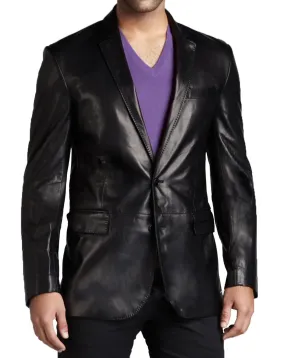 Men's TWO BUTTON Leather Blazer TB001