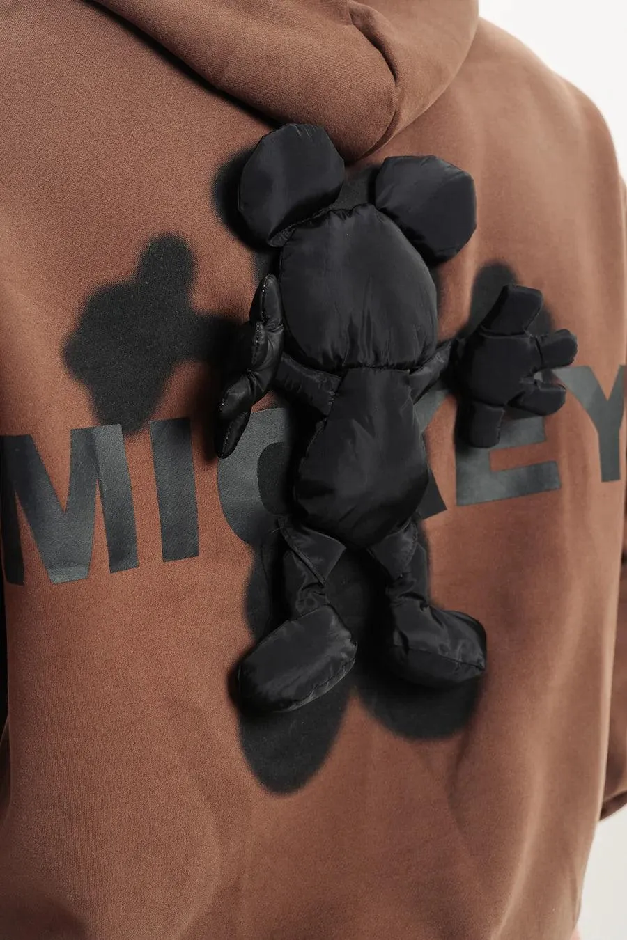 Mickey 3d Hoodie In Brown