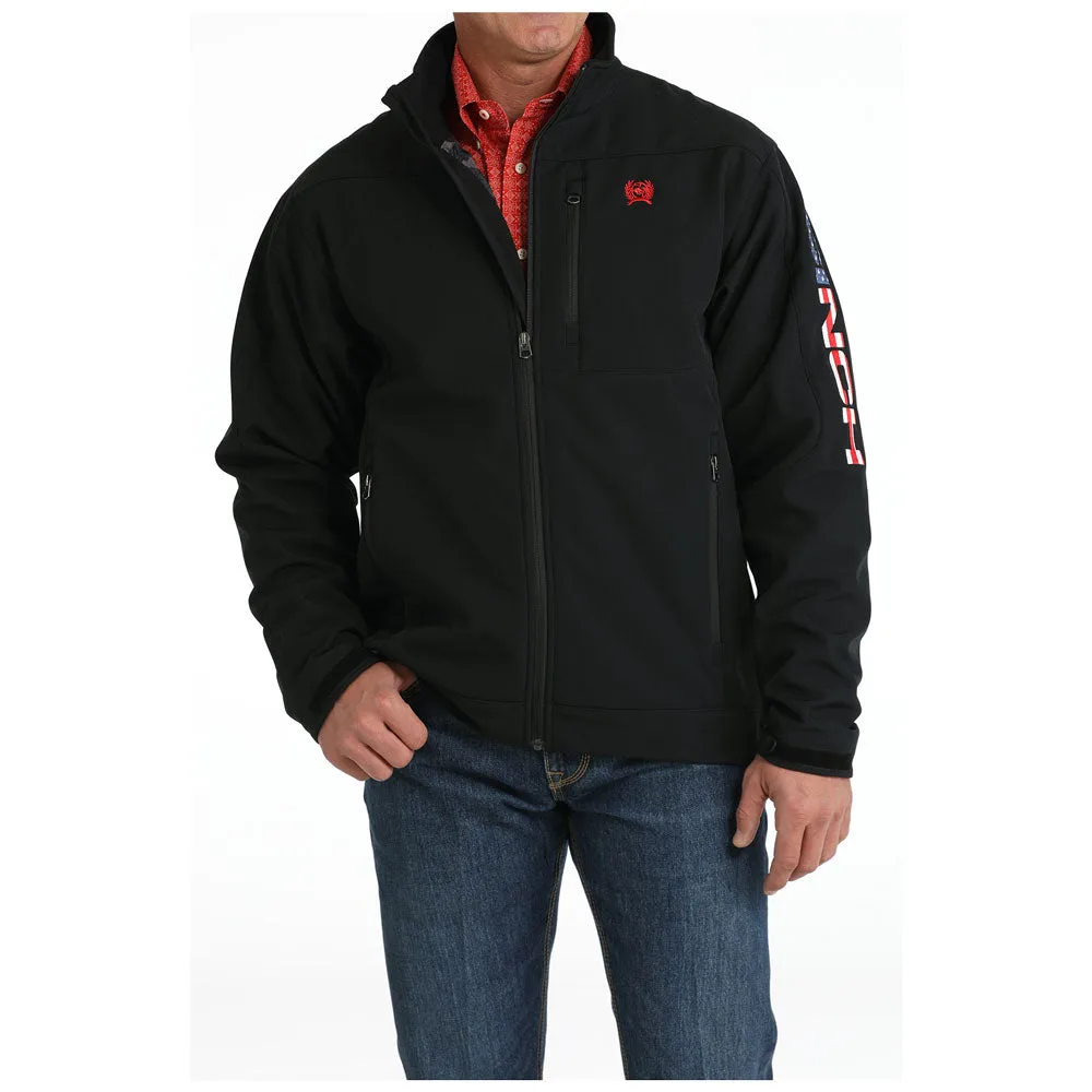 MWJ1567011 Cinch Men's Bonded Jacket - Black Patriotic