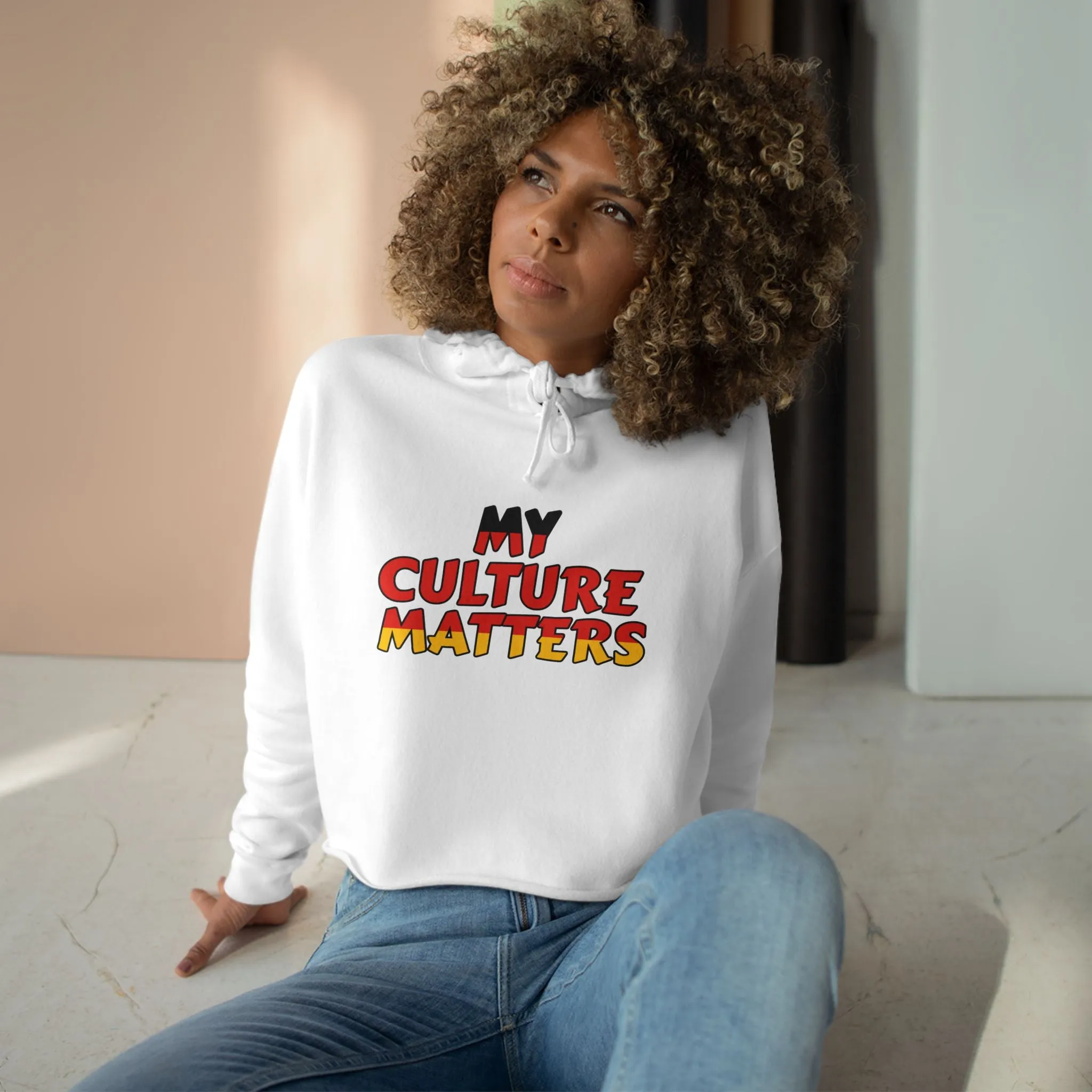 Native 'Culture Matters' Crop Hoodie