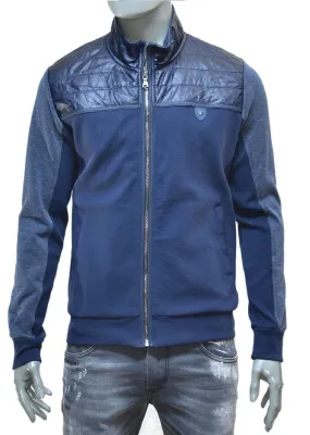 Navy Blue Zipper Hybrid Jacket