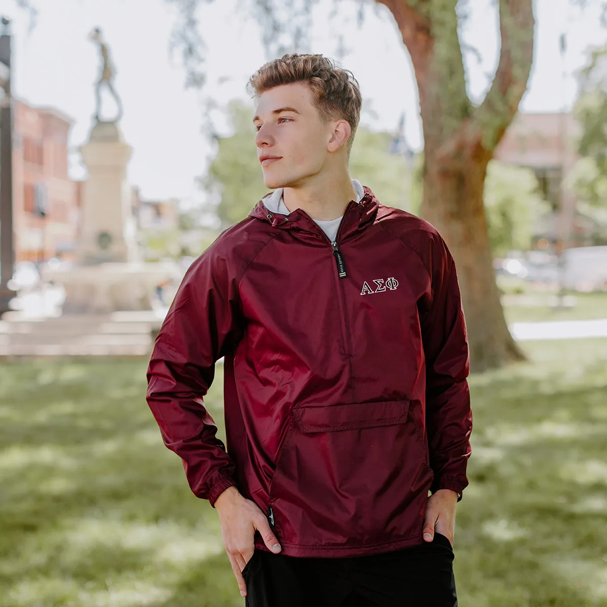 New! Alpha Sig Classic 1/4 Zip Rain Jacket