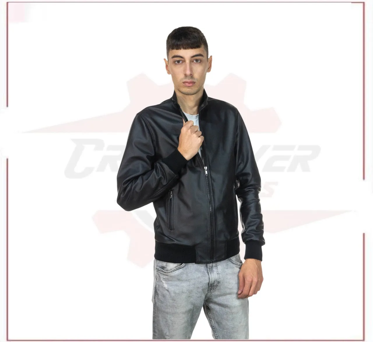 New Bomber Men in Genuine Black Leather