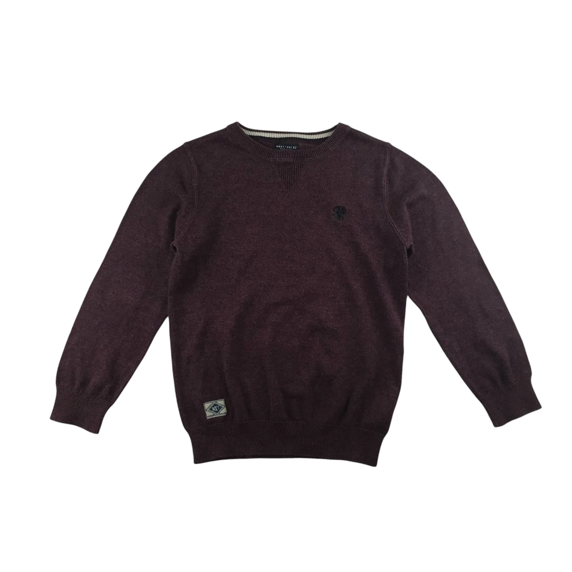 Next jumper 7-8 years dusty burgundy knitted cotton