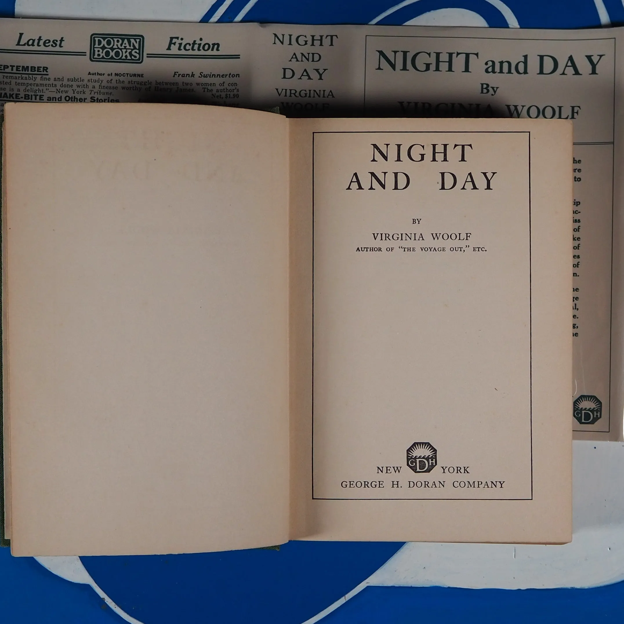 Night and Day. Woolf, Virginia. Condition: Near Fine