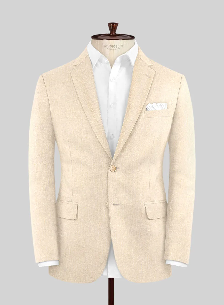 Noble Beige Wool Silk Linen Suit