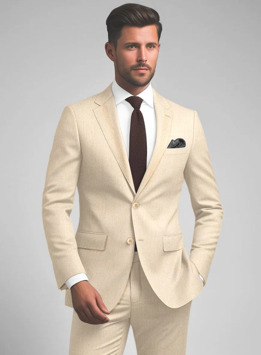 Noble Beige Wool Silk Linen Suit