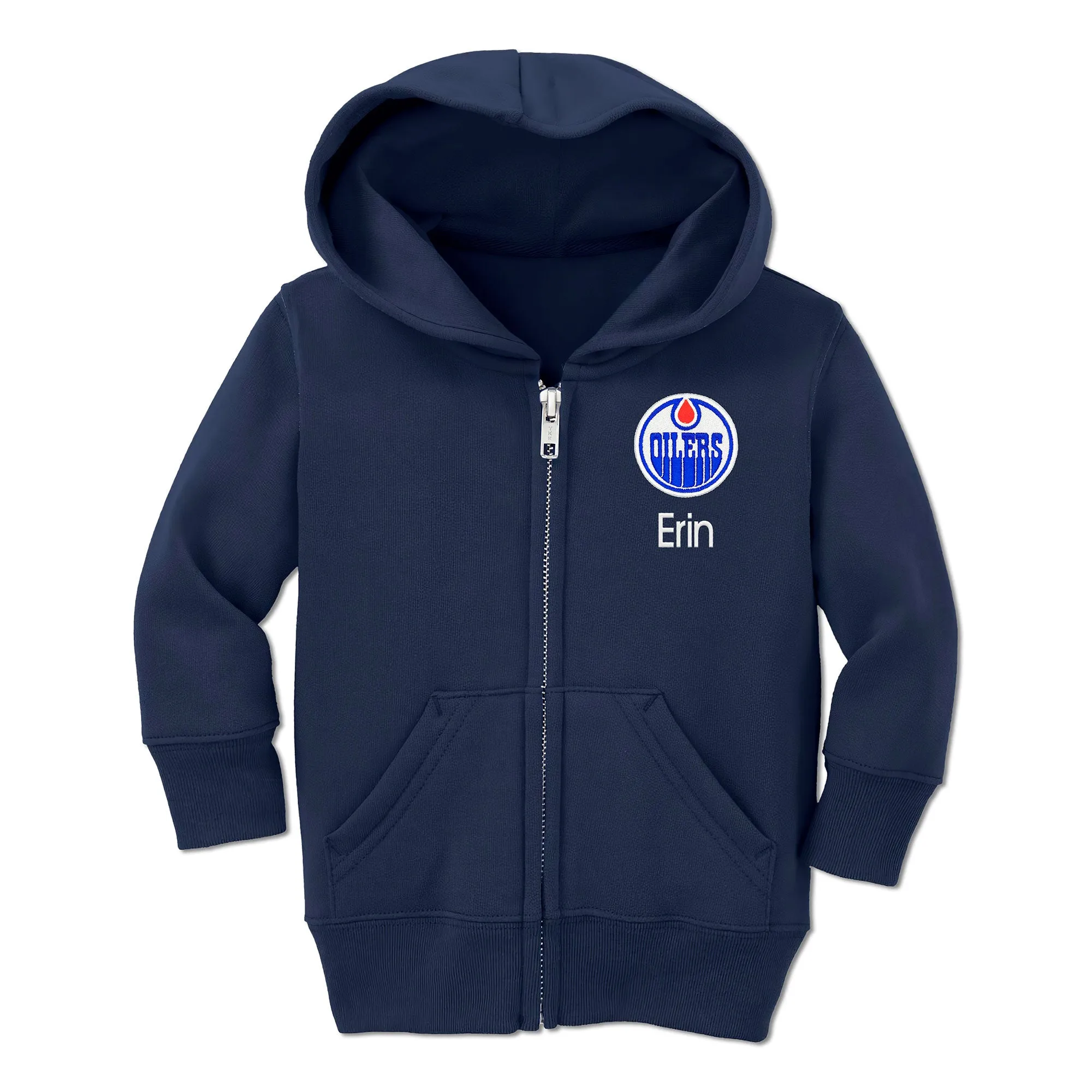 Personalized Edmonton Oilers Toddler Full-Zip Hooded Sweatshirt