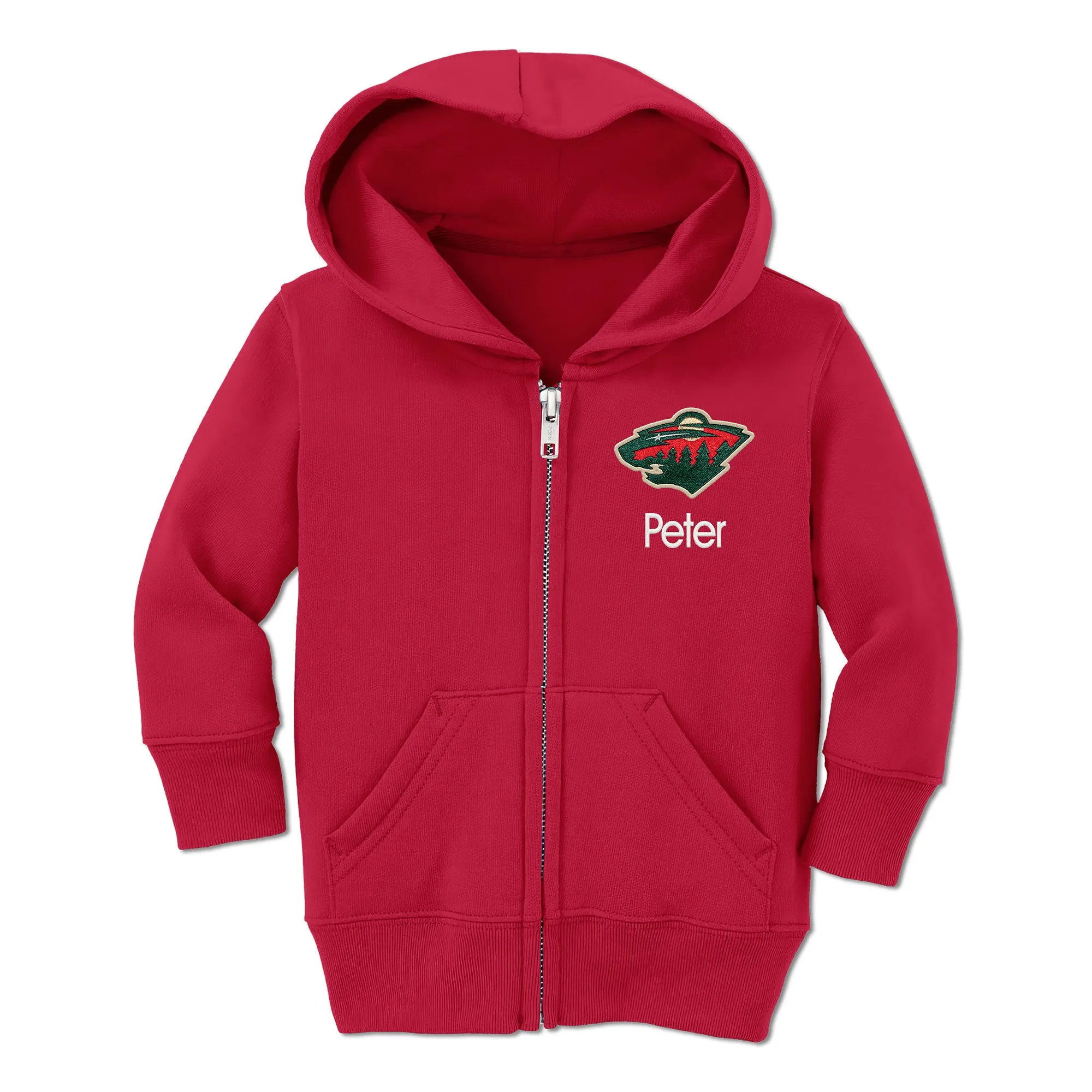 Personalized Minnesota Wild Toddler Full-Zip Hooded Sweatshirt