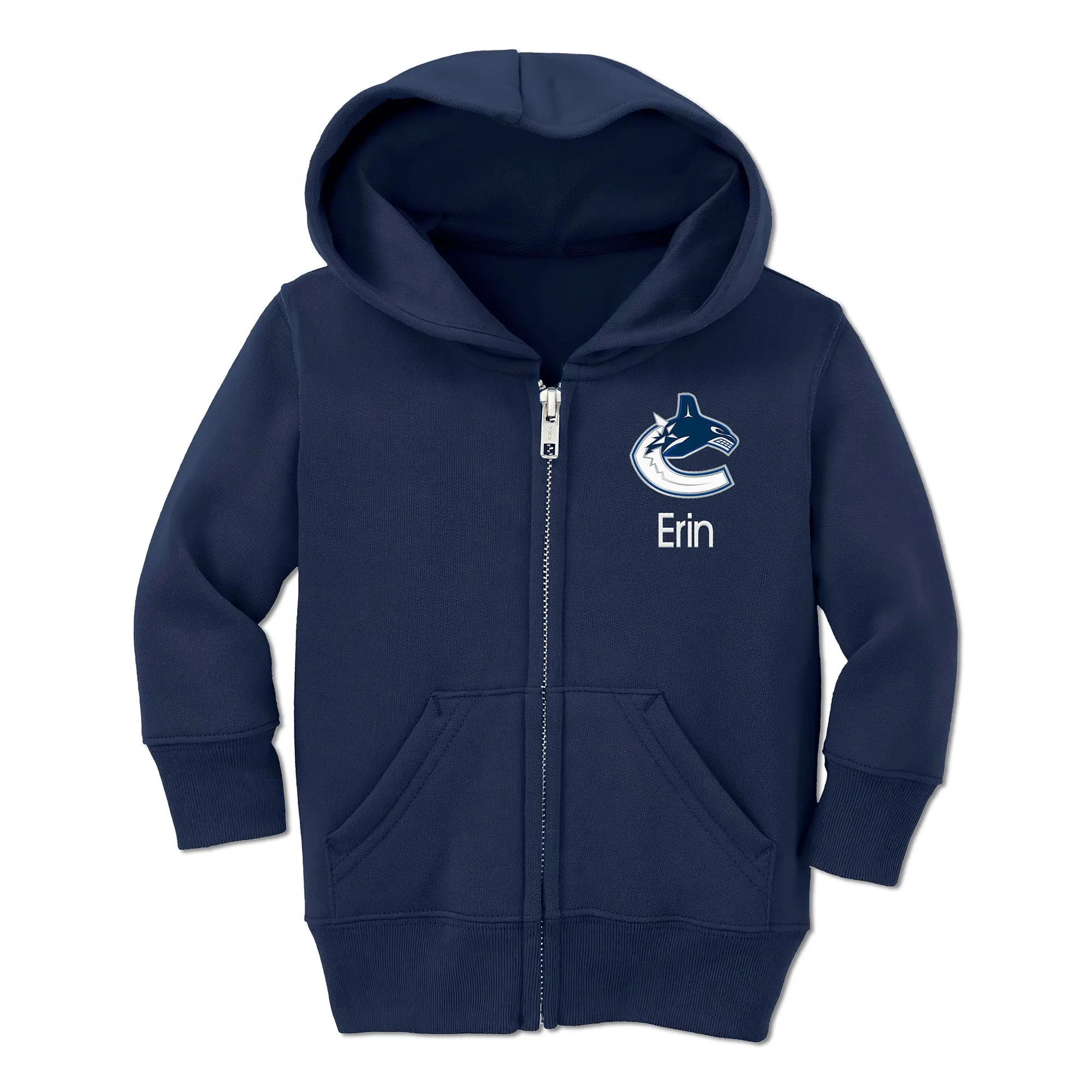 Personalized Vancouver Canucks Toddler Full-Zip Hooded Sweatshirt