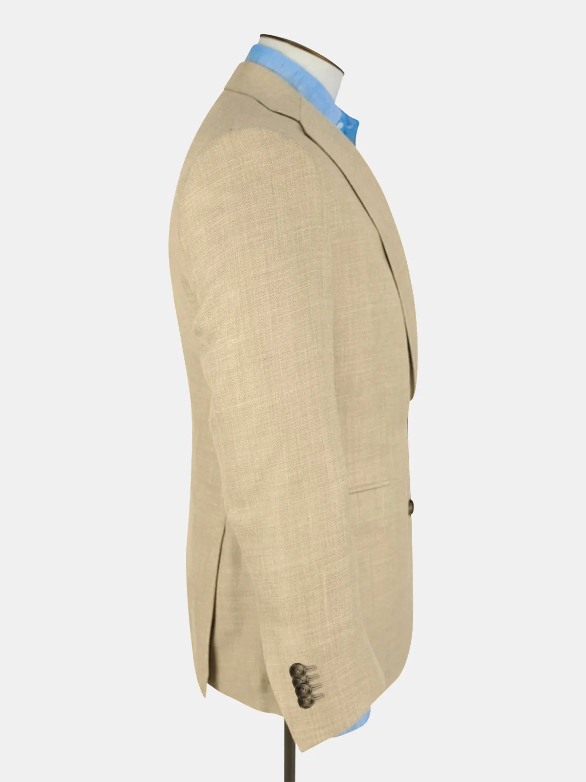 Pienza Blazer Wool Silk & Linen Hopsack Barley