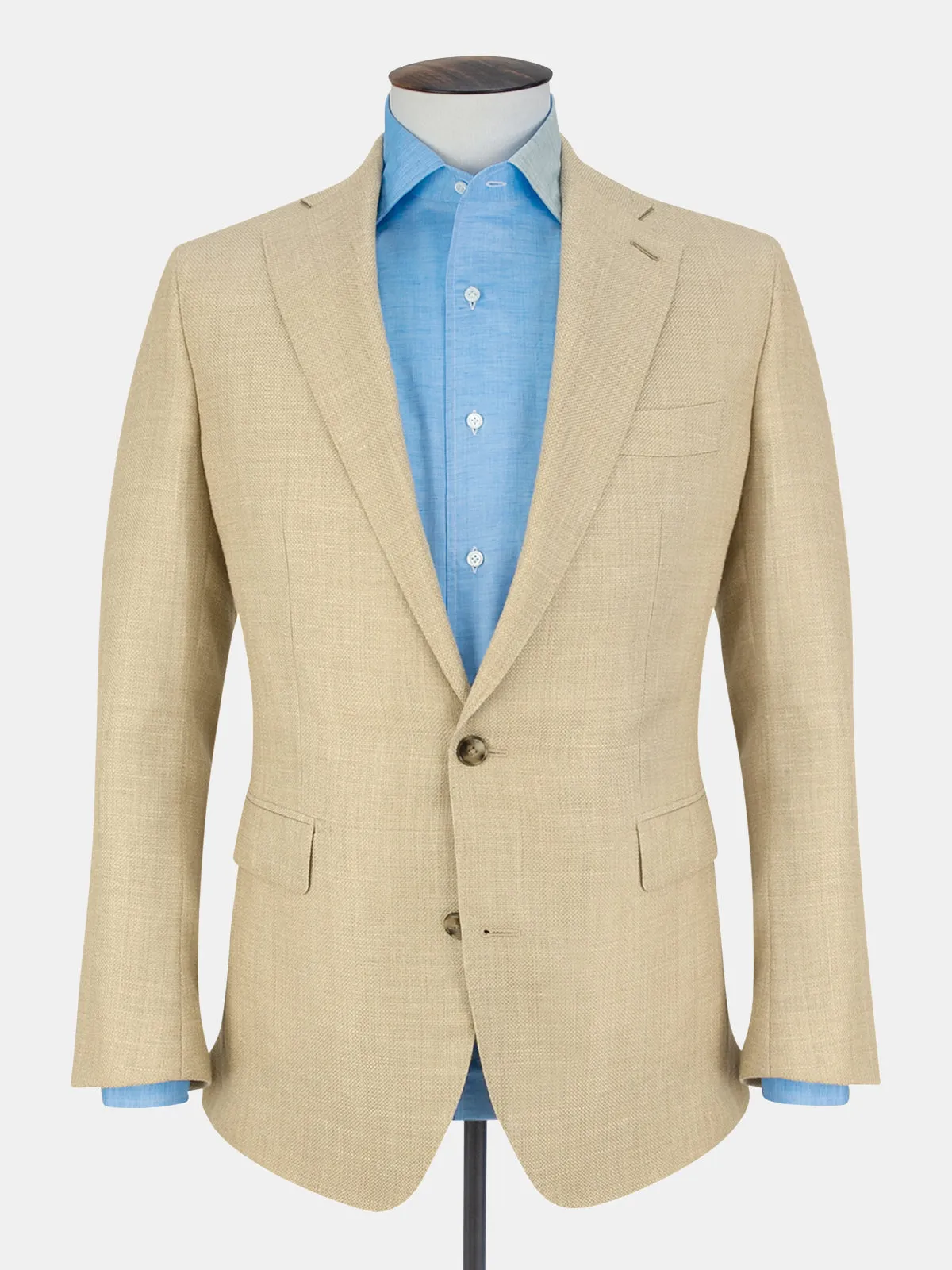 Pienza Blazer Wool Silk & Linen Hopsack Barley