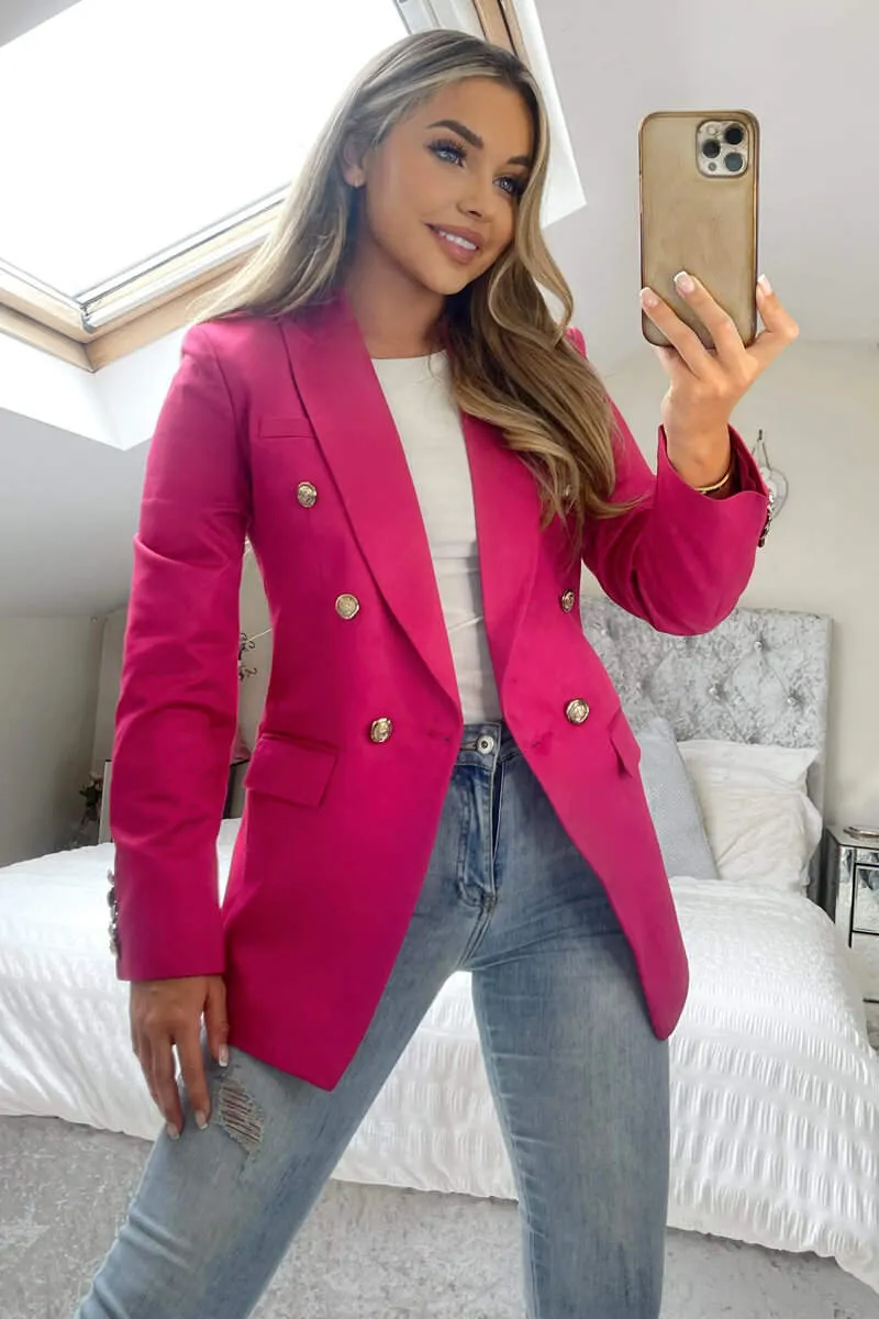 Pink Military Style Blazer