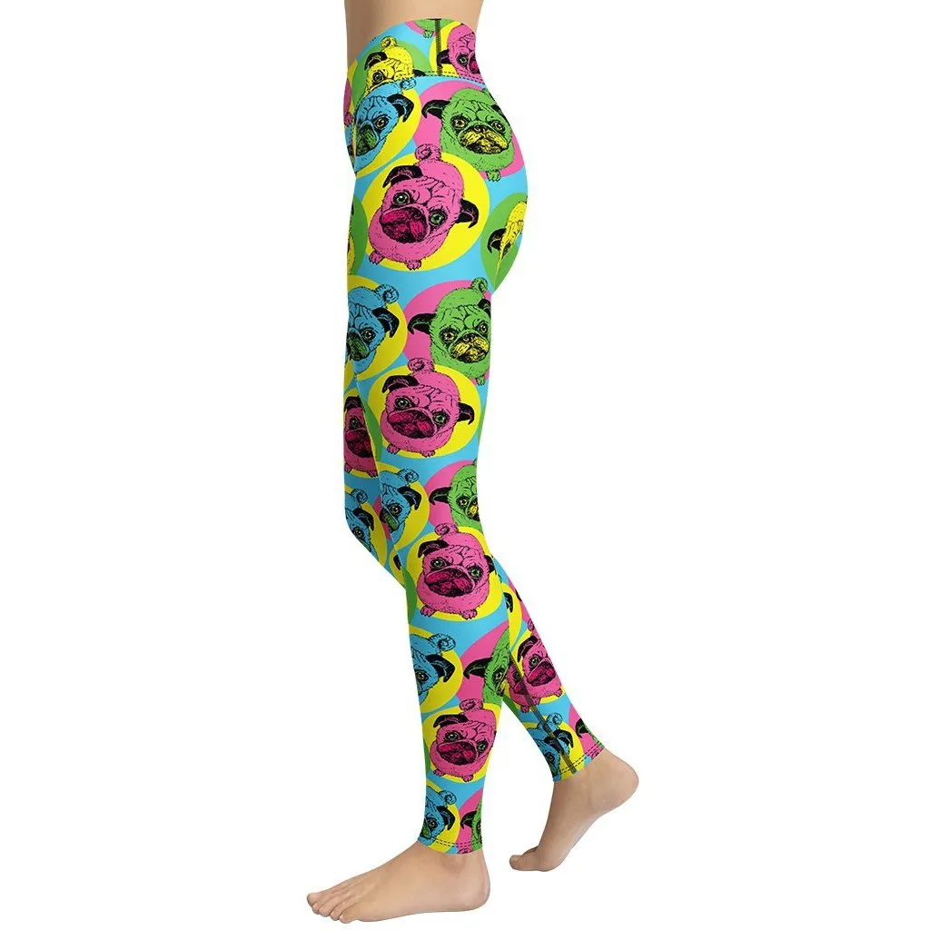 Pop Art Pug Yoga Leggings