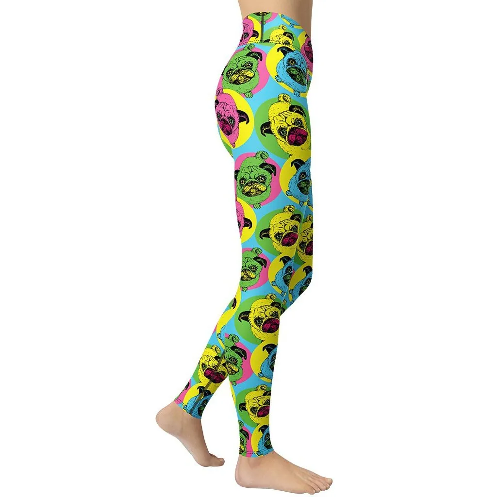 Pop Art Pug Yoga Leggings