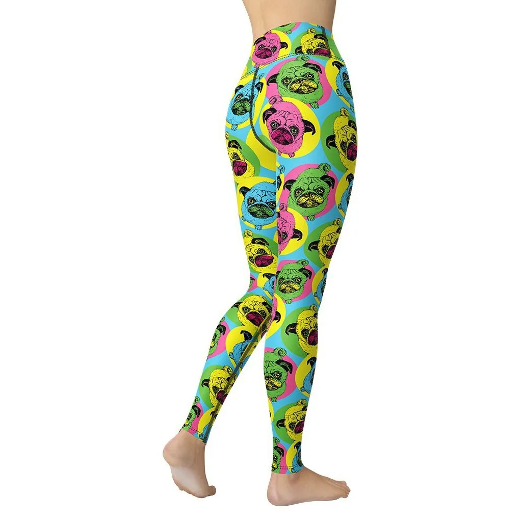 Pop Art Pug Yoga Leggings