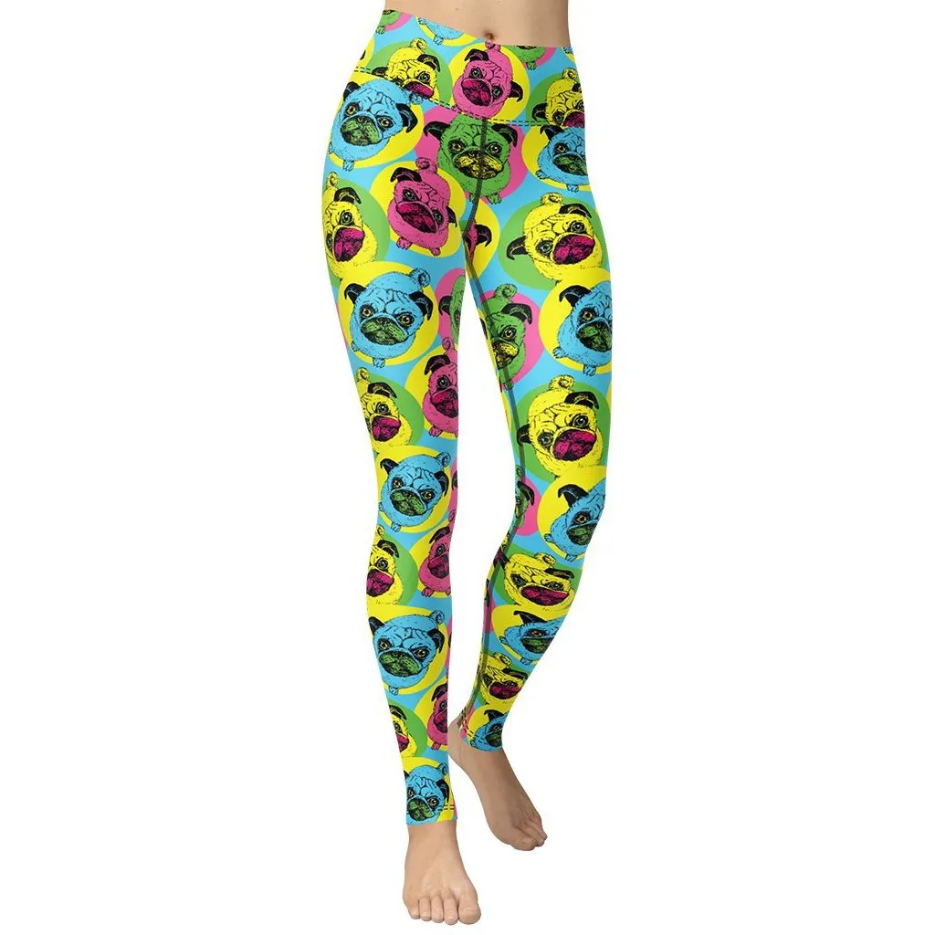 Pop Art Pug Yoga Leggings